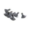Tassel with eyelet, 8 pieces, 15 mm Grey