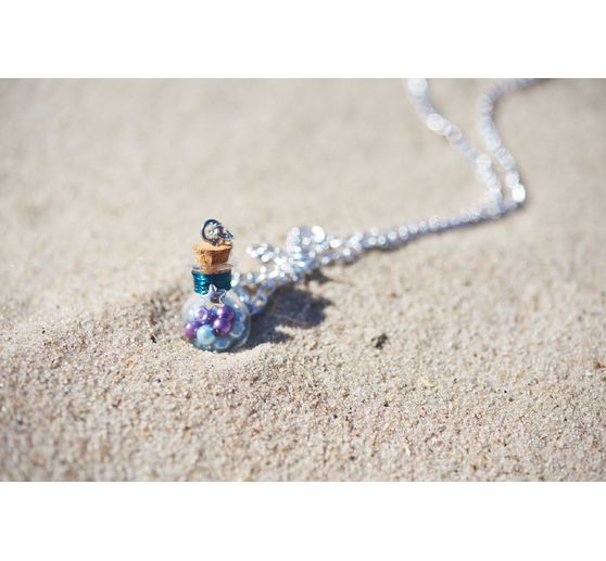 Pendentif fiole en verre