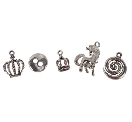 Pendentifs charms VBS « Licorne & co », set de 5