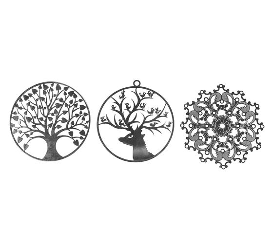 Pendentifs & connecteurs VBS « Arbre & co », set de 3