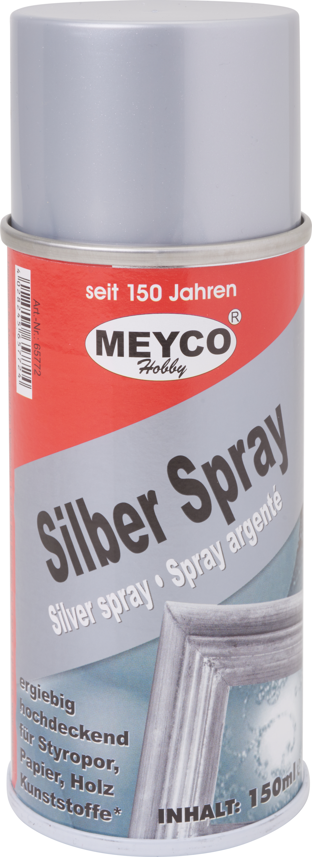 Bombe peinture argent silver 150 ml spray - fourniture pour peinture  décoration noël