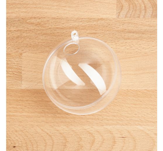 Boule acrylique avec perc&eacute;e, &Oslash; 8 cm
