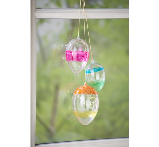 Oeufs en acrylique avec percée VBS « Assortiment », set de 6