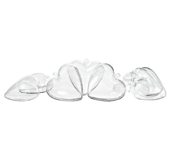 Cœurs en acrylique, pack de 6, 6 cm