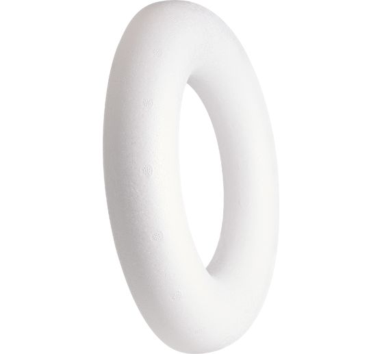 Anneau en polystyrène plat (Romain), Blanc, env. Ø 25 cm