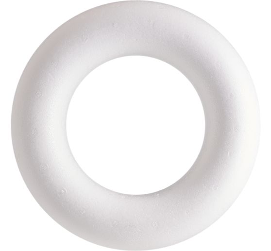 Anneau en polystyrène plat (Romain), Blanc, env. Ø 25 cm