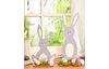 Figurines lapins à poser VBS « Bunny & Funny », peuplier, H 46+35 cm