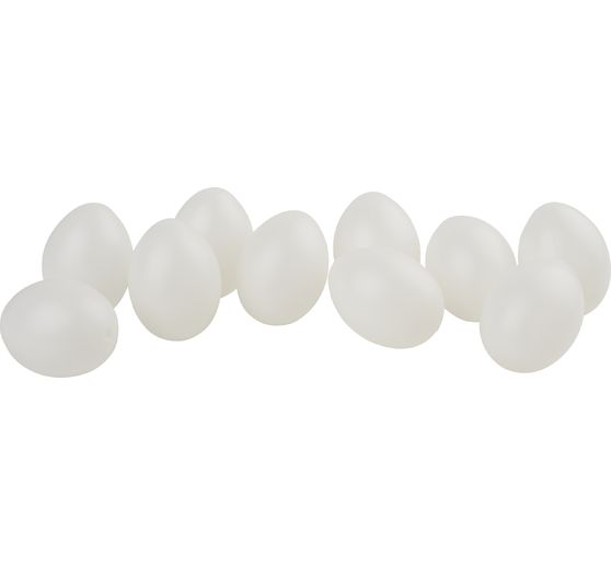 Œufs déco VBS, 10 pc., env. H 6 cm, Blanc