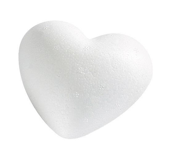 Coeur en polystyrène, forme pleine, 5 cm