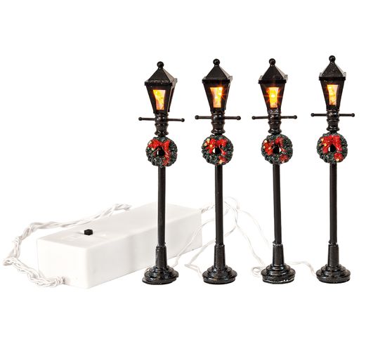 Lampadaires déco VBS avec éclairage, 4 pc.