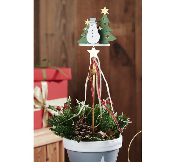 Branche de houx avec baies, 33 cm