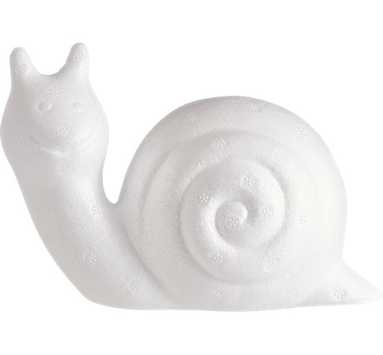 Figurine en polystyrène VBS « Escargot », env. l 14 x H 10,5 cm