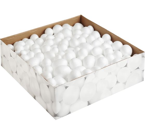 Set boules & œufs en polystyrène, 550 pc.
