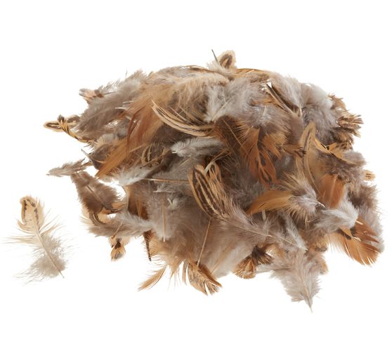 Plumes de poule, marron, 3 g