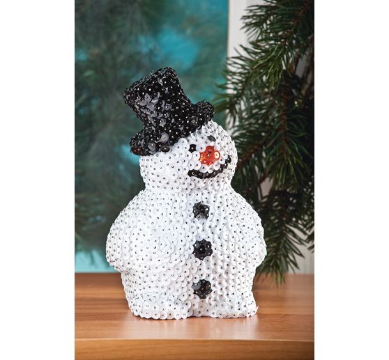 Styrofoam mold snowman with hat, 17 cm