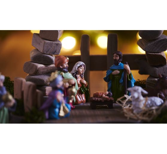 Crèche Miniature VBS « Tabgha », Bois, Env. 24 X 10 X 18 Cm