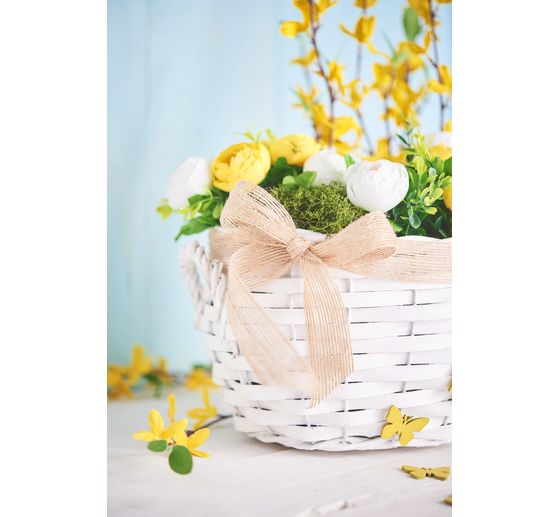 VBS Ranunculus, artificial, White/Yellow, approx. 28 cm, 10 pieces