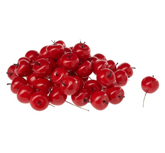 VBS Decorative apples on a wire "Red", 50 pieces