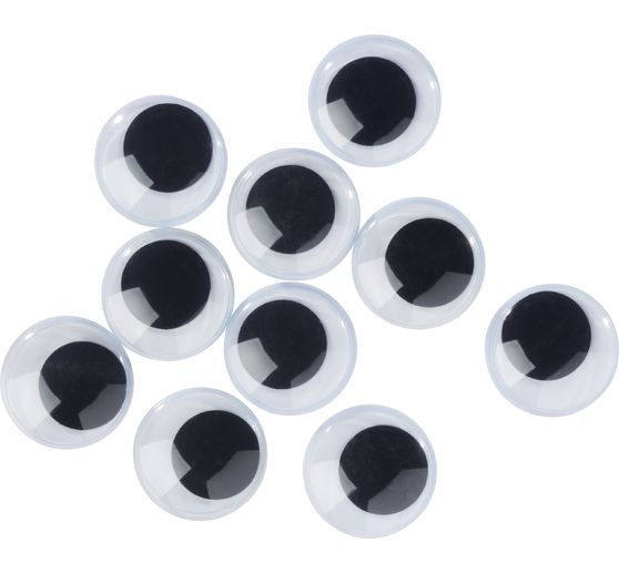 Yeux mobiles à coller VBS « Rond », Ø 30 mm, 10 pc.