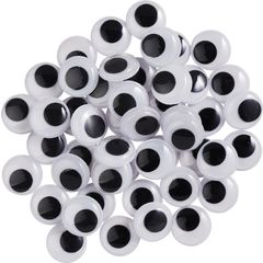 Abeillo Lot de 8 yeux mobiles autocollants - Grand - 4 cm - 5 cm - Ronds -  Grands yeux mobiles - En plastique - Pour bricolage et décoration - 1,5 2