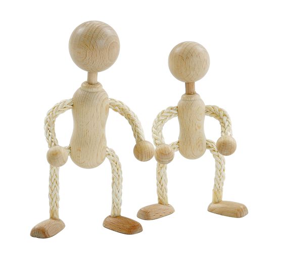 Poupée en bois brut, env. 10 cm