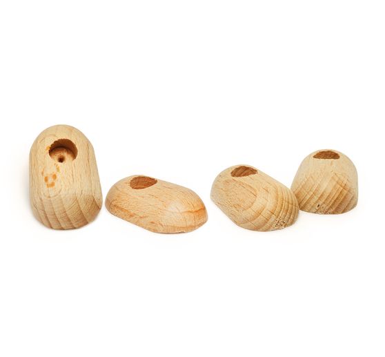 Pieds de clown en bois, 4 pc., 15 x 25 mm