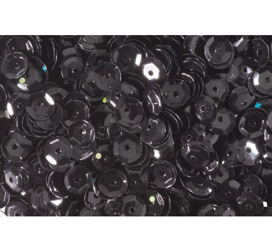 Sequins métall., bomb. env.1400 pc., env. Ø6 mm, Argent