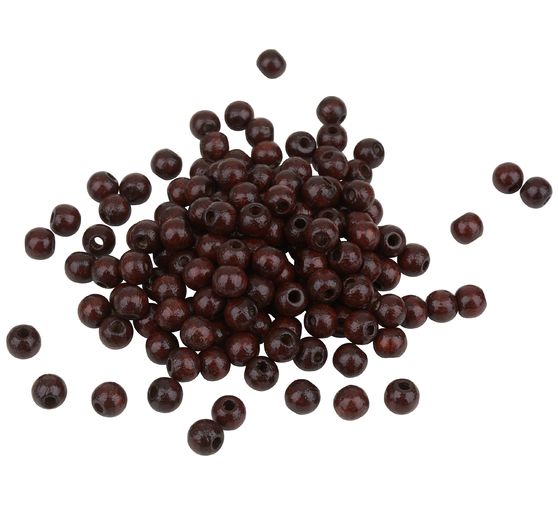 Perles en bois, Ø 6 mm, env. 125 pc.
