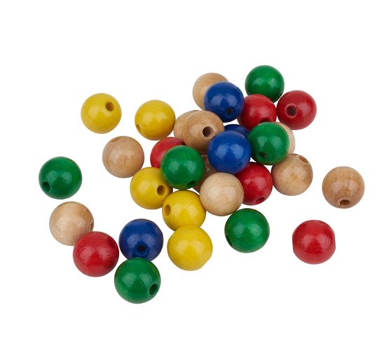Perles en bois, Ø 12 mm, 30 pc.