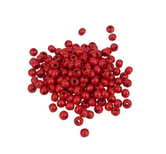 Perles en bois, Ø 4 mm, env. 165 pièces