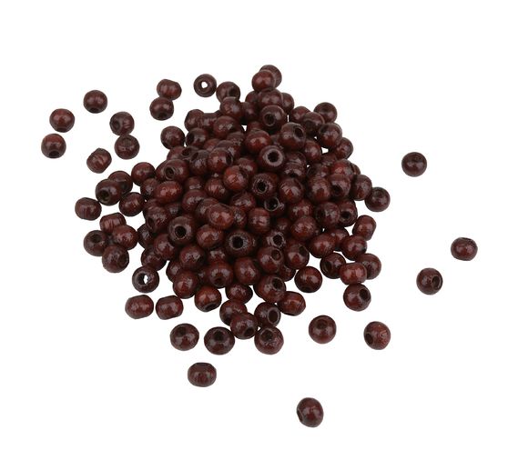 Perles en bois, Ø 4 mm, env. 165 pièces