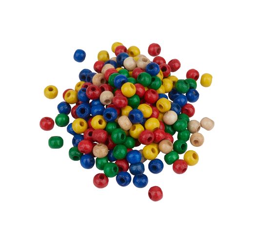 Perles en bois, Ø 4 mm, env. 165 pièces