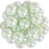 Perles de cire de verre, Ø 8mm, 25pcs, jaune doré (orange clair) Vert clair