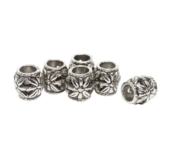 Perles bijoux métal « Fleur », 6 pc., 11 x 9 mm, Argent vieilli
