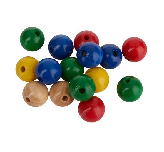 Perles en bois, Ø 15 mm