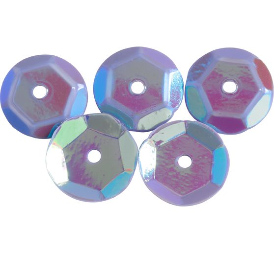 Sequins bombés, irisés, Ø 6 mm
