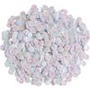 Sequins domed, iridescent White