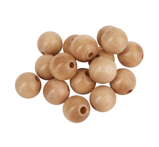Perles en bois, Ø 14 mm, env. 20 pc.