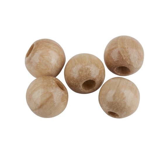 Perles en bois, Ø 6 mm, env. 125 pc.