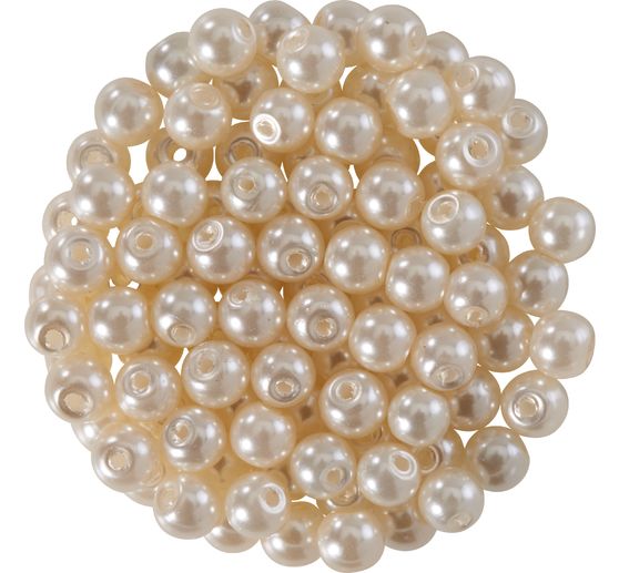 Perles en verre cirées, 100 pc., Ø 4 mm