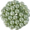 Perles de cire de verre, Ø 6 mm, 55 pièces Vert clair