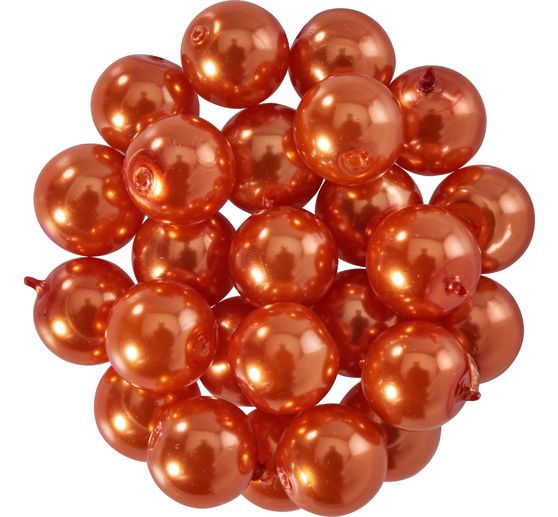 Perles de cire de verre, Ø 8mm, 25pcs, jaune doré (orange clair)