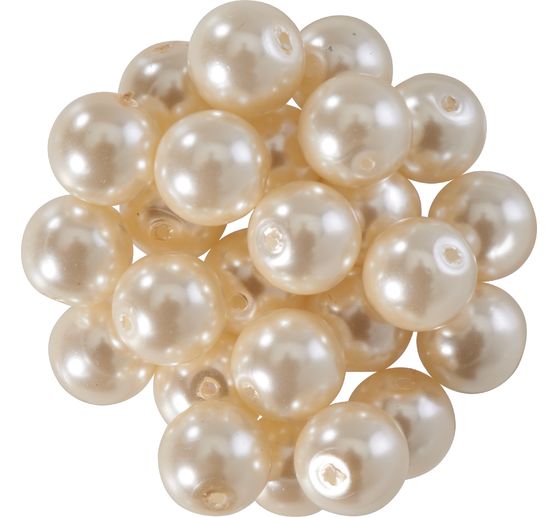 Perles de cire de verre, Ø 8mm, 25pcs, jaune doré (orange clair)