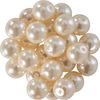 Perles de cire de verre, Ø 8mm, 25pcs, jaune doré (orange clair) Blanc perle