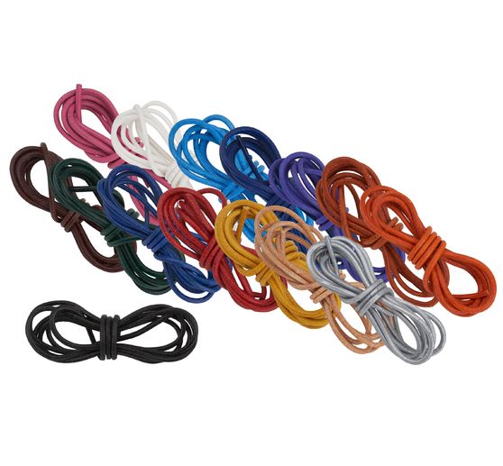 Bracelet en cuir rond, Ø 1 mm