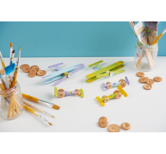 Boutons en bois VBS « Tailles variées », 100 g