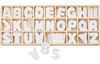 VBS Assortiment de lettres en bois, 156 lettres blanches