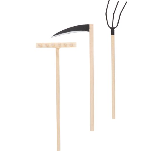 Outils de jardin en bois VBS, set de 3