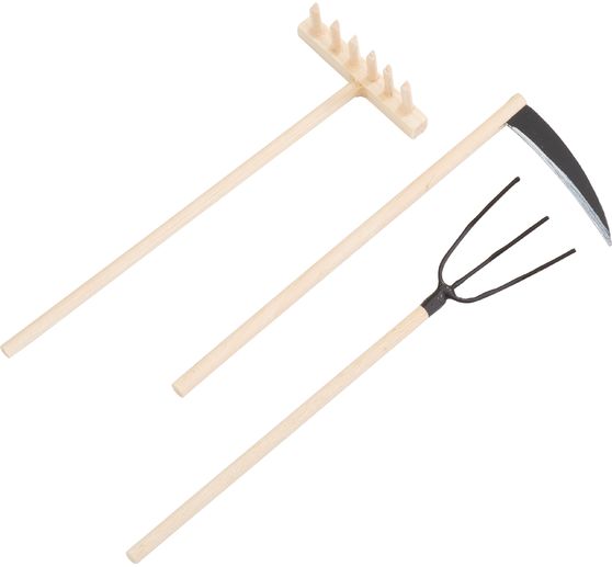 Outils de jardin en bois VBS, set de 3