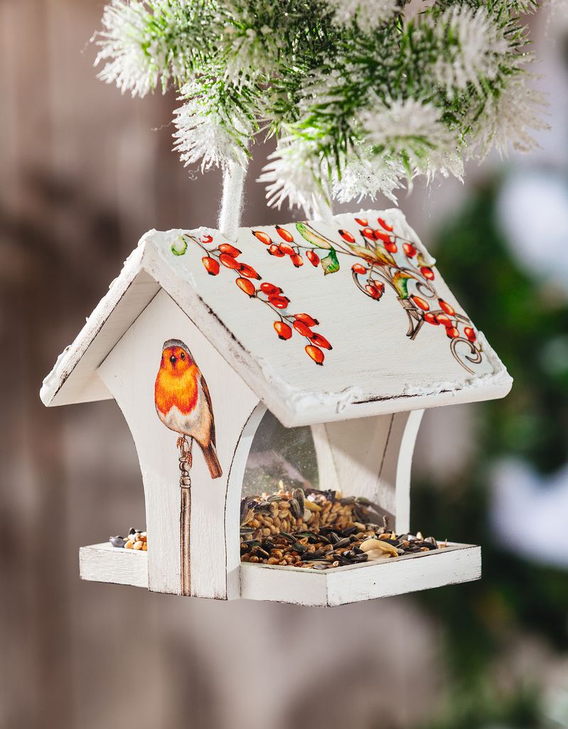 Couronne En Bois 'Oiseaux' à Peindre - 7 Pièces, Ø 22.5cm, Contreplaqué Naturel - Déco Printanière DIY
